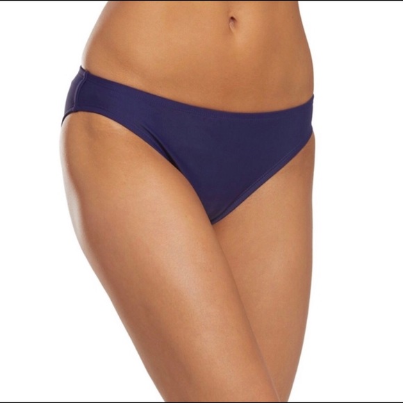 (L) ADIDAS Navy Blue White Hipster Bikini Bottom - Picture 6 of 8